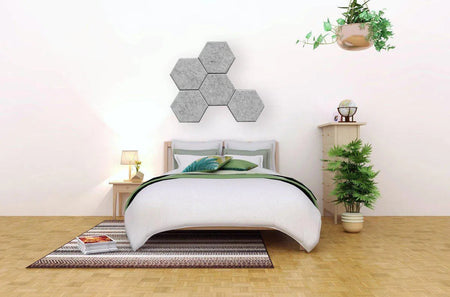 HEXA Felt 3D Panel - GREY 3pcs. - DecorMania.eu