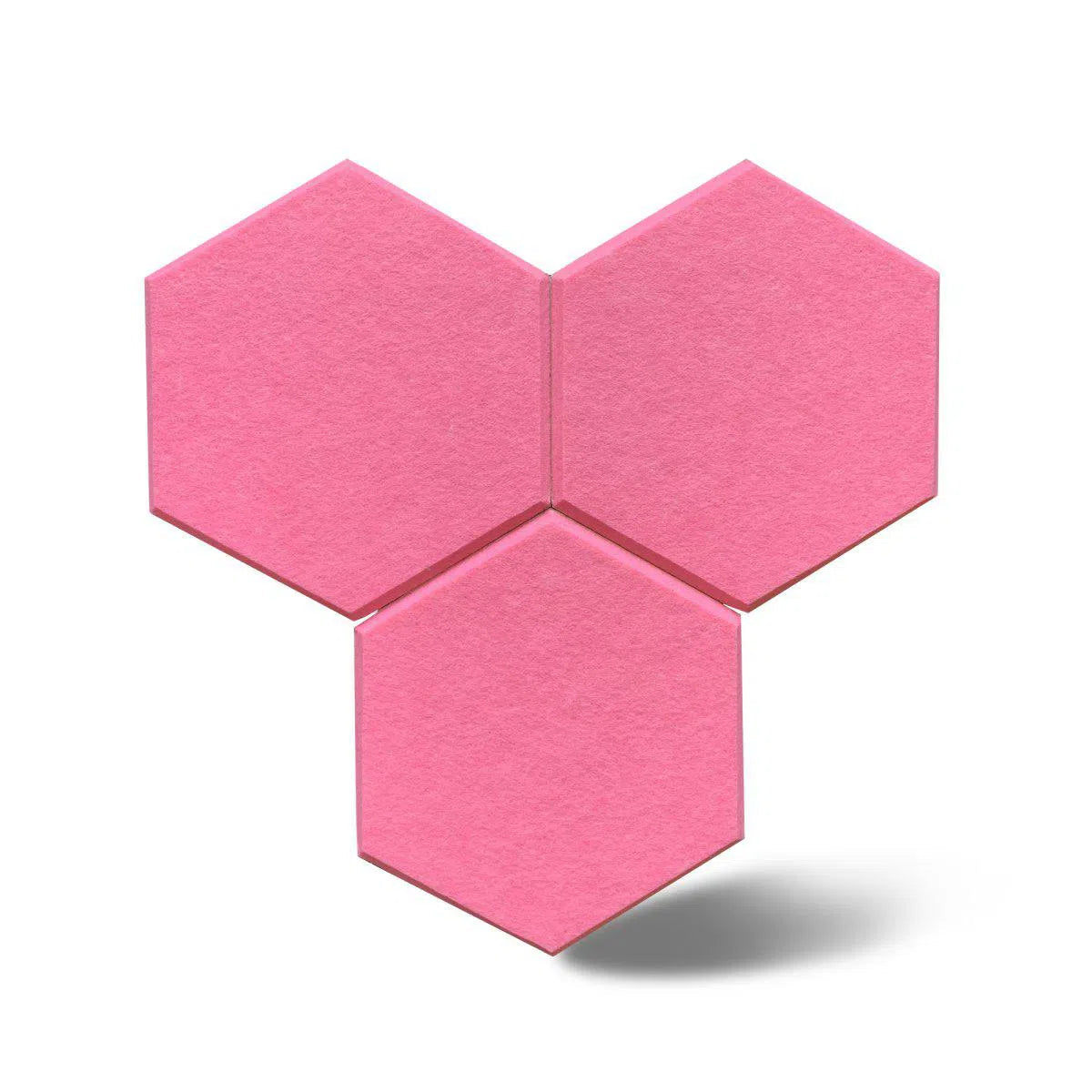 HEXA Felt 3D Panel - PINK 3pcs. - DecorMania.eu