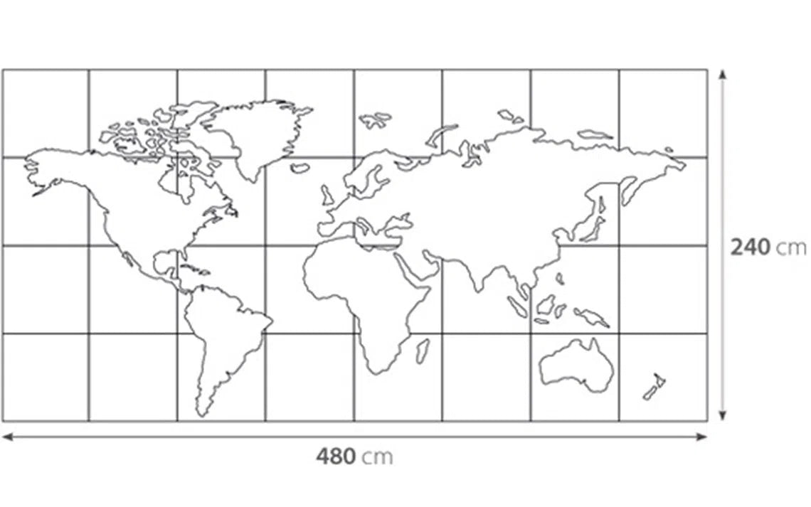 Map of the World - 3D Concrete Mural - DecorMania.eu